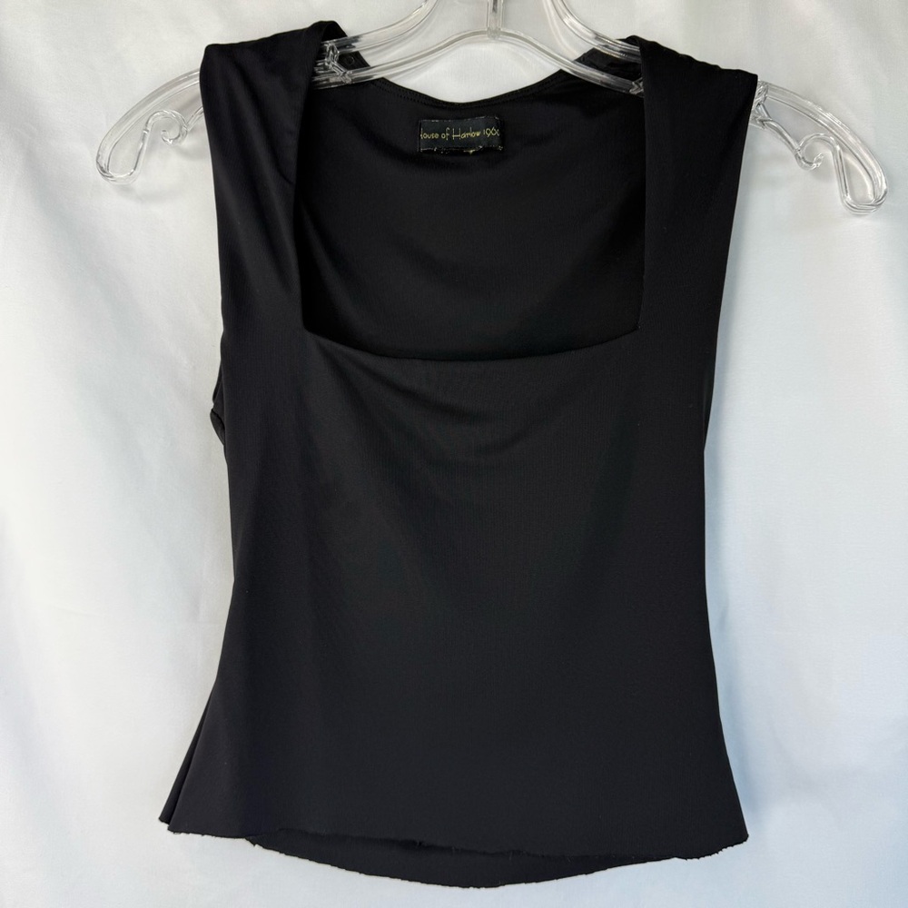 House of Harlow 1960 Size XS Black Sleeveless Top Layer or by itself Classic EUC